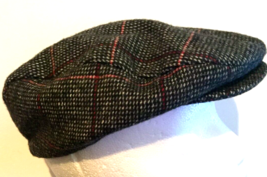 Newsboy hat plaid made in USA hat snaps to rim (flat hat) - £8.24 GBP