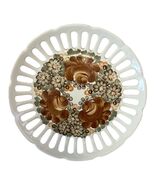 Vintage Wallendorf Germany Reticulated Porcelain Cabinet Plate Hand Painted Flor - $28.80