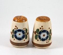 Mexican Pottery Tonala Salt and Pepper Shakers Puerto Vallarta Handmade Vintage - £9.58 GBP