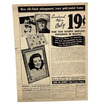 Hollywood Film Studios Print Ad 1950 Vintage Silk Photo Enlargement Orig... - £10.97 GBP