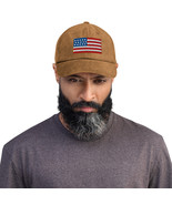 Men&#39;s Corduroy Hat with USA Flag | Vintage Style Baseball Cap | American... - $30.00