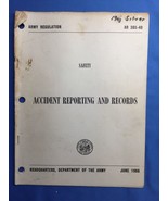 Dept Of The Army Regulation Manual AR 385-40 ACCIDENT REPORTING AND RECORDS - $19.78