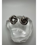 Vintage Mid Century Modern Sterling Silver Knot Earrings 2.1cm - $61.91 CAD
