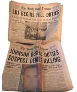 Johnson Begins Presidential Duties 1963 Original Newspapers Set Of 2 - £80.19 GBP