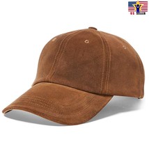 Woman Man Suede Leather Hat Snap back Sport Sun Adjustable Baseball Cap Brown - £6.74 GBP+