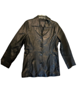 john paul richard uniform black leather jacket women&#39;s size 8 - $79.68 CAD