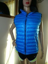 American Eagle Women Puffer Shell  Bubble Jacket Blue Coat Vest Small Sleeveless - £19.61 GBP