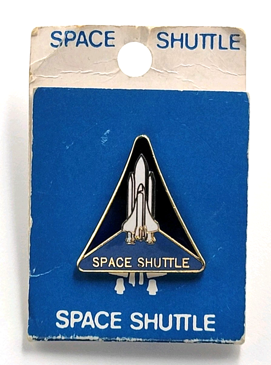 VTG NASA Space Shuttle Triangle Astronaut Emblem Enamel Pin W Card Aerospace Item image 8