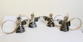 Set of 4 Silver Plated Angel Napkin Rings with Trumpets - £12.43 GBP