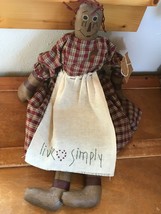 Large Handmade Annabelle from Aunt Sophie’s Closet Folk Art Raggedy Ann LIVE SIM - £22.87 GBP