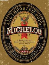 Michelob Light Beer Advertising Metal  Sign 8x12in Vintage Mancave Man C... - $596.93 MXN
