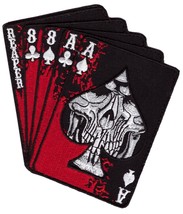 Reaper Dead Man&#39;s Hand ACES Reaper Skull Spade Hook Patch - £7.97 GBP