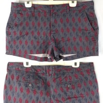 Khakis by GAP The 3&quot; Short Ladies sz 16 Daisy Bottoms Gray Abstract Color Sketch - £19.20 GBP