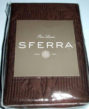 Sferra Harrison Euro Sham Chocolate Brown Quilted PIma Cotton Sateen New - $43.46