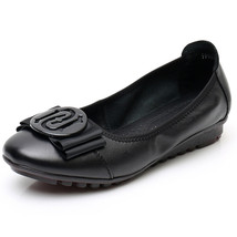 Spring Autumn Soft Genuine Leather Ballet Flats Shoes For Women Low Heel Shallow - £39.51 GBP