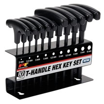 Performance Tool W80275 Metric T-Handle Hex Key Set, 10-Piece , Black - £22.02 GBP