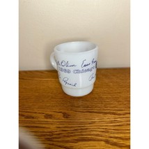 1969 CHICAGO CUBS OUTFIELD FAUX SIGNED VINTAGE MILK GLASS MUG ANCHOR HOC... - $14.25