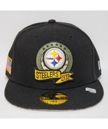 New Era Pittsburgh Steelers 59FIFTY Fitted Hat 7 1/4 Salute To Service B... - £27.25 GBP