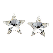 Reflection Prism Clear Crystal Star 10mm Sterling Silver Earrings - £14.75 GBP