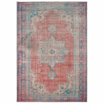 5' X 8' Red And Blue Oriental Area Rug - €170,71 EUR