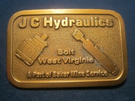 Brass Belt Buckle JC HYDRAULICS Bolt West Virginia [j20t]  - $34.56
