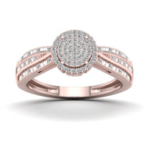 10K Rose Gold 1/5ct TDW Diamond Halo Engagement Ring - £263.77 GBP