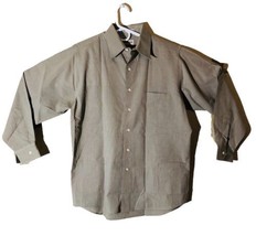 VAN HEUSEN mens Shirt Size 15.5 (32-33) Gray Long Sleeve Button Front - $9.13