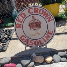 1930 Vintage Style Red Crown Gasoline Lubricants Fantasy Porcelain Enamel Sign - £97.89 GBP