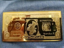 Extremely Rare! Walt Disney Scrooge McDuck $1 Duckburg Gold Banknote LE Coin Bar - $180.00