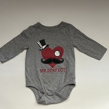 Baby Gap Boys Size 3-6 One Piece Shirt Snap Mr. Perfect Heart Mustache - $11.88