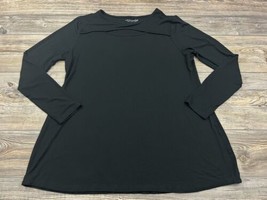 Soft Surroundings Beckett Knit Cutout Keyhole Tunic Top Womens Black Size Small - £19.46 GBP