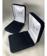 2 KAY Jewelers Empty Large Black Velvet Jewelry Earrings Clamshell NO BO... - €23,16 EUR