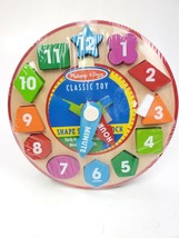 NWT Melissa and Doug Shape Sorting Clock Classic Wooden Toy Educational ... - $14.95