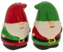 2pc SET OF CERAMIC SALT &amp; PEPPER SHAKERS(app. 3&quot;)CHRISTMAS,RED &amp; GREEN G... - $15.83