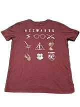 Harry Potter Hogwarts Maroon Old Navy T-shirt Youth XL 14/16 Broom Hallows - £10.09 GBP