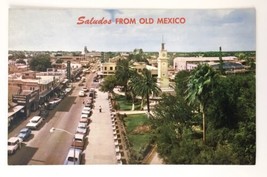 Saludos from Old Mexico PC Nuevo Laredo Tamaulipas Birdseye View - £6.11 GBP