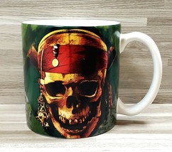 Disney Store Pirate&#39;s of the Caribbean 16 oz. Coffee Mug Cup Green White - £10.30 GBP