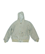 Vintage Mens Hooded Carharrt Jacket J156 WET (Large) Distressed (Beige/Tan) - £49.44 GBP