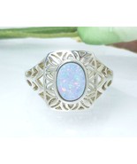 Sterling Opal Doublet Filigree Ring Size 7 - $58.81 CAD