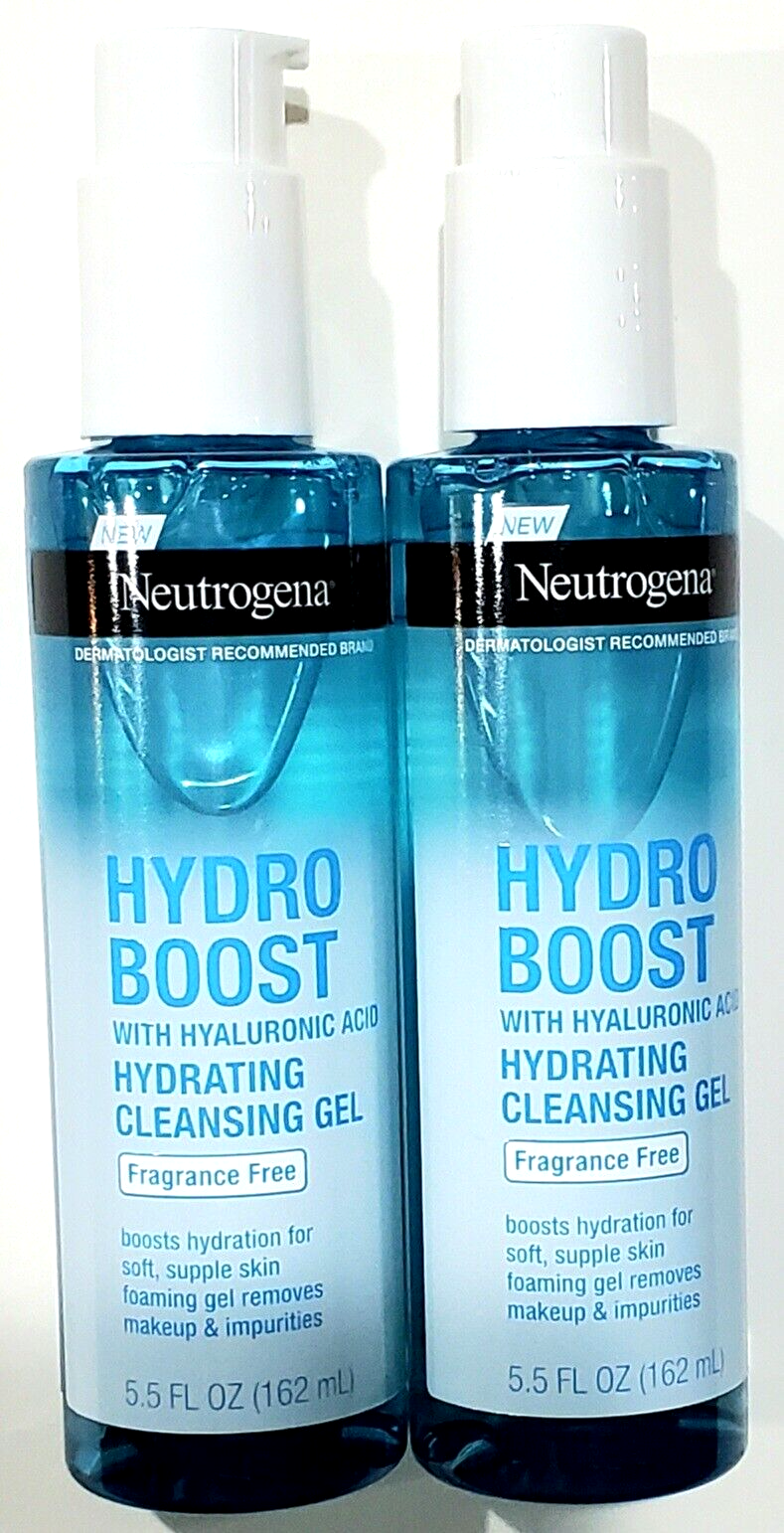 2 Bottles Neutrogena Hydro Boost Hydrating Cleansing Gel Fragrance Free Soft - $29.99