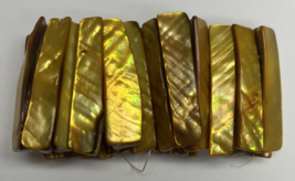 Yellow National Sea Shell Stick Shaped Bracelet Stretchy - £15.53 GBP