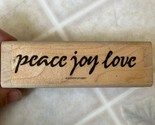 Stampin&#39; Up! Rubber Stamps 1995 CHRISTMAS PEACE JOY LOVE GREETING - $8.59