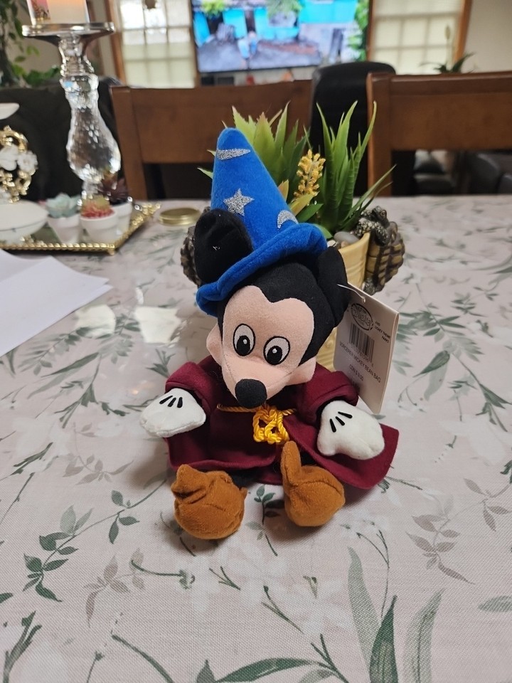 NWT Disney Store Bean Bag Plush Fantasia Sorcerer Mickey Mouse - $9.04