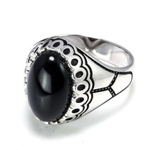 Genuine Solid 925 Sterling Silver Rings Antique Turkey Rings Big With Natural St - £37.48 GBP