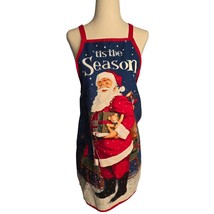 Christmas Apron Tis the Season Santa Claus Pocket Tie Classic Lightweight xmas - £15.93 GBP