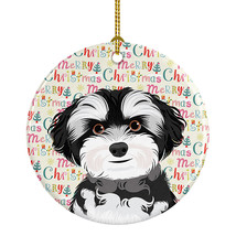 Shih-Tzu Black and White #2 Christmas Ceramic Ornament Christmas Tree Ha... - $34.70