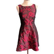 J.R. Nites by Carol Lin Embroidered Lace Overlay Floral Print Sleeveless... - $39.86