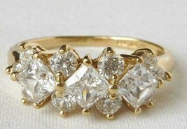 2Ct Princesa Imitación Diamante Anillo de Boda Sólido 14K Oro Amarillo Chapado - £72.56 GBP