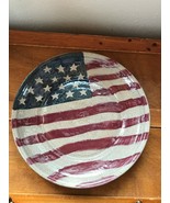 Estate Large Artist Signed Seven Fish Stoneware American Flag Glazed Pot... - $31.43