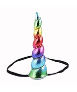 Rainbow Unicorn Multicolored Shiny Headband Hair Costume Accessory New - $5.94 CAD